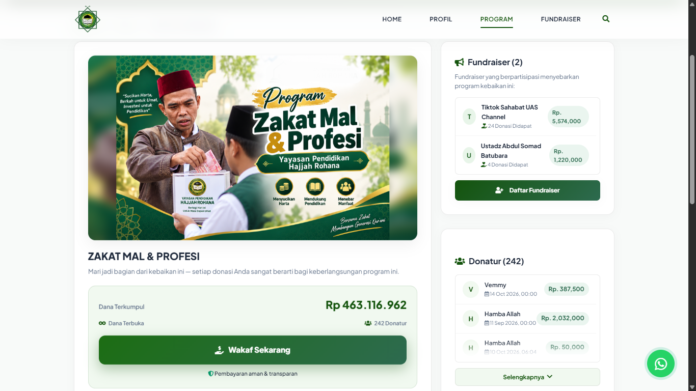 Website Fundraising